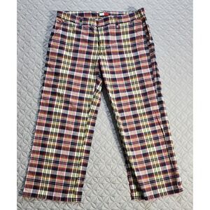 Vintage Tommy Hilfiger Carpri Plaid Pants Colorful Casual Preppy Pocket Size 5